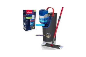 Vileda H2Pro Flatmop Systeem Complete set, Twee gescheiden waterreservoirs, Waterbesparend ontwerp, Altijd schoon water