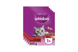Whiskas Kattenbrokken - Adult 1+ Rund - doos 5x800g