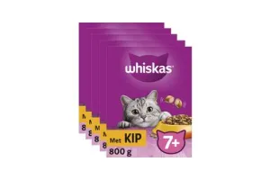 Whiskas Kattenbrokken - Senior 7+ - Kip - doos 5x800g