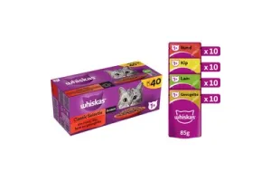 Whiskas Kattenvoer - Adult 1+ - Classic Selectie in Saus - 40x85g