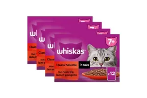 Whiskas Kattenvoer - Senior 7+ - Classic Selectie in Saus - 48x85g