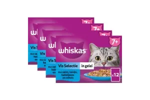 Whiskas Kattenvoer - Senior 7+ - Vis Selectie in gelei - 48x85g