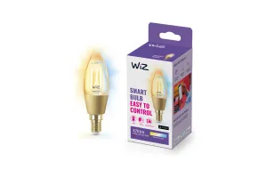 WiZ Kaarslamp Filament - Warm- tot koelwit licht - Goud - E14