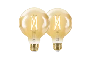 WiZ Smart Filament lamp Globe 2-pack - Warm tot Koelwit Licht - E27