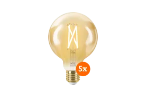 WiZ Smart Filament lamp Globe 5-pack - Warm tot Koelwit Licht - E27