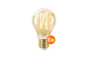 WiZ Smart Filament lamp Standaard Goud 6-pack - Warm tot Koelwit Licht - E27