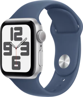 Apple Watch SE 2024 40mm Zilver Sportband S/M