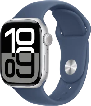 Apple Watch Series 10 42mm Zilver Sportband S/M