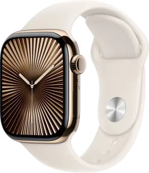 Apple Watch Series 10 4G 42mm Titanium Goud Sportband S/M