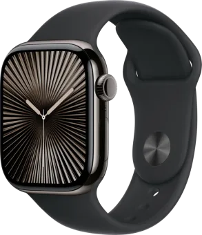 Apple Watch Series 10 4G 42mm Titanium Zwart Sportband S/M