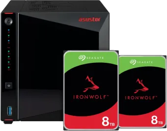 ASUSTOR AS5404T + Seagate Ironwolf 16TB (2x8TB)