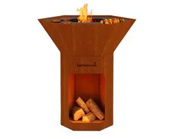 Barbecook Nestor Original - Houtbarbecue - Corten staal - 92x92x101cm