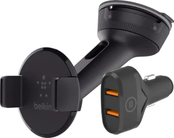 Belkin Telefoonhouder Auto Dashboard/Voorruit + BlueBuilt Autolader Quick Charge 18W