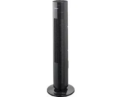 Bestron Torenventilator met aftstandsbediening, Ventilator met 3 snelheidsstanden & 75deg graden draaifunctie, incl. Timer, hoogte: 78 cm, 35W, AFT770ZRC, kleur: zwart