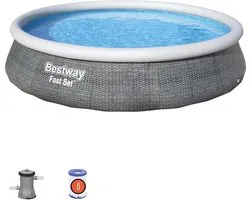 Bestway - Fast Set - Opblaasbaar zwembad inclusief filterpomp - 396x84 cm - Rond