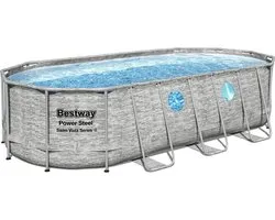 Bestway - Oval Pool - Zwembad - PVC en staal - Grijs - 549 x 274 x 122 cm