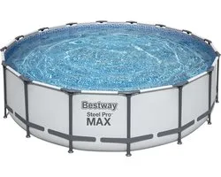Bestway - Steel Pro MAX - Opzetzwembad inclusief filterpomp en accessoires - 488x122 cm - Rond