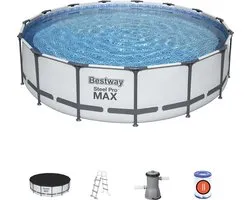 Bestway - Steel Pro MAX - Opzetzwembad inclusief filterpomp en accessoires - 457x107 cm - Rond