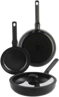 BK Enjoy Koekenpannenset 20 + 28 cm + Hapjespan 28 cm zwart