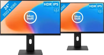 BlueBuilt 24 inch Full HD Monitor Duo Pack