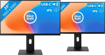 BlueBuilt 24 inch Full HD Monitor met USB C Duo pack