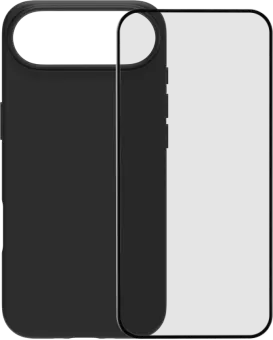 BlueBuilt Back Cover iPhone 17 Air Zwart + BlueBuilt iPhone 17 Air Screenprotector Glas