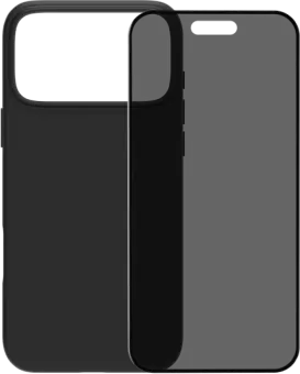 BlueBuilt Back Cover iPhone 17 Pro Max Zwart + BlueBuilt iPhone 17 Pro Max Privacy Screenprotector Glas