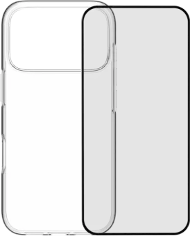 BlueBuilt Back Cover iPhone 17 Pro Transparant + BlueBuilt iPhone 17 Pro Screenprotector Glas