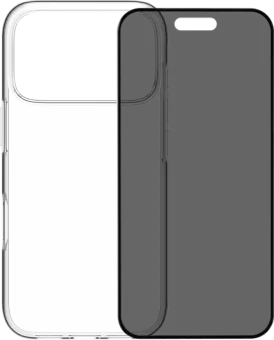 BlueBuilt Back Cover iPhone 17 Pro Transparant + BlueBuilt iPhone 17 Pro Privacy Screenprotector Glas