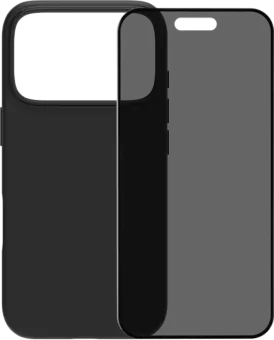 BlueBuilt Back Cover iPhone 17 Pro Zwart + BlueBuilt iPhone 17 Pro Privacy Screenprotector Glas