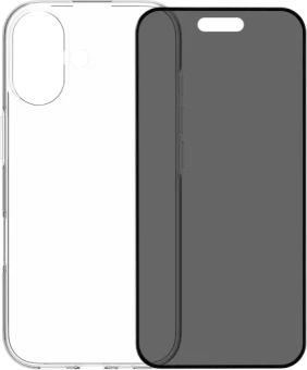 BlueBuilt Back Cover iPhone 17 Transparant + BlueBuilt iPhone 17 Privacy Screenprotector Glas