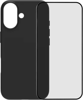 BlueBuilt Back Cover iPhone 17 Zwart + BlueBuilt iPhone 17 Screenprotector Glas