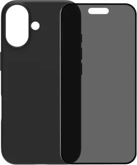 BlueBuilt Back Cover iPhone 17 Zwart + BlueBuilt iPhone 17 Privacy Screenprotector Glas