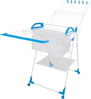 BlueBuilt Droogrek 25 meter met Wasmand, Wasknijpers en Waszak