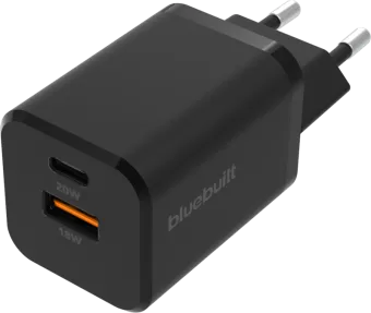 BlueBuilt Power Delivery en Quick Charge Oplader met 2 Usb Poorten 38W Zwart