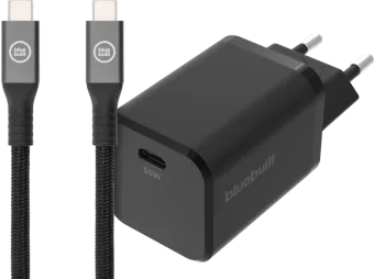 BlueBuilt Power Delivery Universele Oplader 65W + usb C oplaadkabel (2m) Zwart