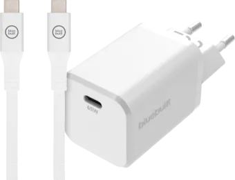 BlueBuilt Power Delivery Universele Oplader 65W + usb C oplaadkabel (2m) Wit