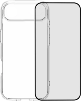 BlueBuilt Protective Back Cover iPhone 17 Air Transparant + BlueBuilt iPhone 17 Air Screenprotector Glas