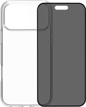 BlueBuilt Protective Back Cover iPhone 17 Pro Max Transparant + BlueBuilt iPhone 17 Pro Max Privacy Screenprotector Glas