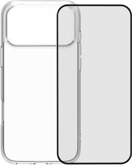 BlueBuilt Protective Back Cover iPhone 17 Pro Max Transparant + BlueBuilt iPhone 17 Pro Max Screenprotector Glas