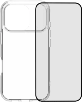BlueBuilt Protective Back Cover iPhone 17 Pro Transparant + BlueBuilt iPhone 17 Pro Screenprotector Glas