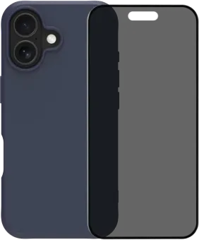 BlueBuilt Protective Back Cover met MagSafe iPhone 17 Blauw + iPhone 17 Privacy Screenprotector Glas