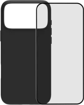 BlueBuilt Protective Back Cover met MagSafe iPhone 17 Pro Max Zwart + BlueBuilt iPhone 17 Pro Max Screenprotector Glas