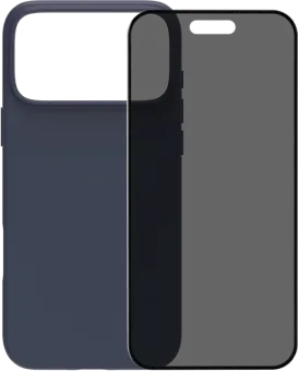 BlueBuilt Protective Back Cover met MagSafe iPhone 17 Pro Max Blauw + BlueBuilt iPhone 17 Pro Max Privacy Screenprotector Glas