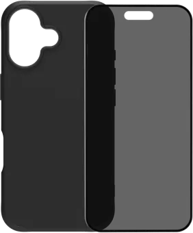 BlueBuilt Protective Back Cover met MagSafe iPhone 17 Zwart + iPhone 17 Privacy Screenprotector Glas