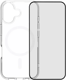 BlueBuilt Protective Back Cover met MagSafe iPhone 17 Transparant + BlueBuilt iPhone 17 Screenprotector Glas
