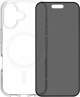 BlueBuilt Protective Back Cover met MagSafe iPhone 17 Transparant + iPhone 17 Privacy Screenprotector Glas