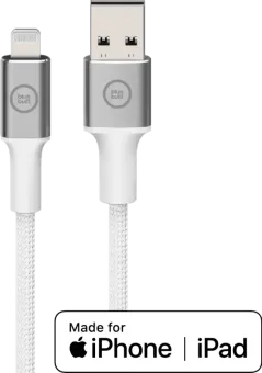 BlueBuilt Usb A naar Lightning Kabel 1,5m Nylon Wit