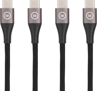 BlueBuilt Usb C naar Usb C Kabel 1,5m Nylon Zwart Duo Pack