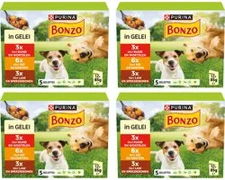 Bonzo Adult Maaltijdzakjes - Hondenvoer Natvoer - Rund Kip & Lam - 48 x 85 g